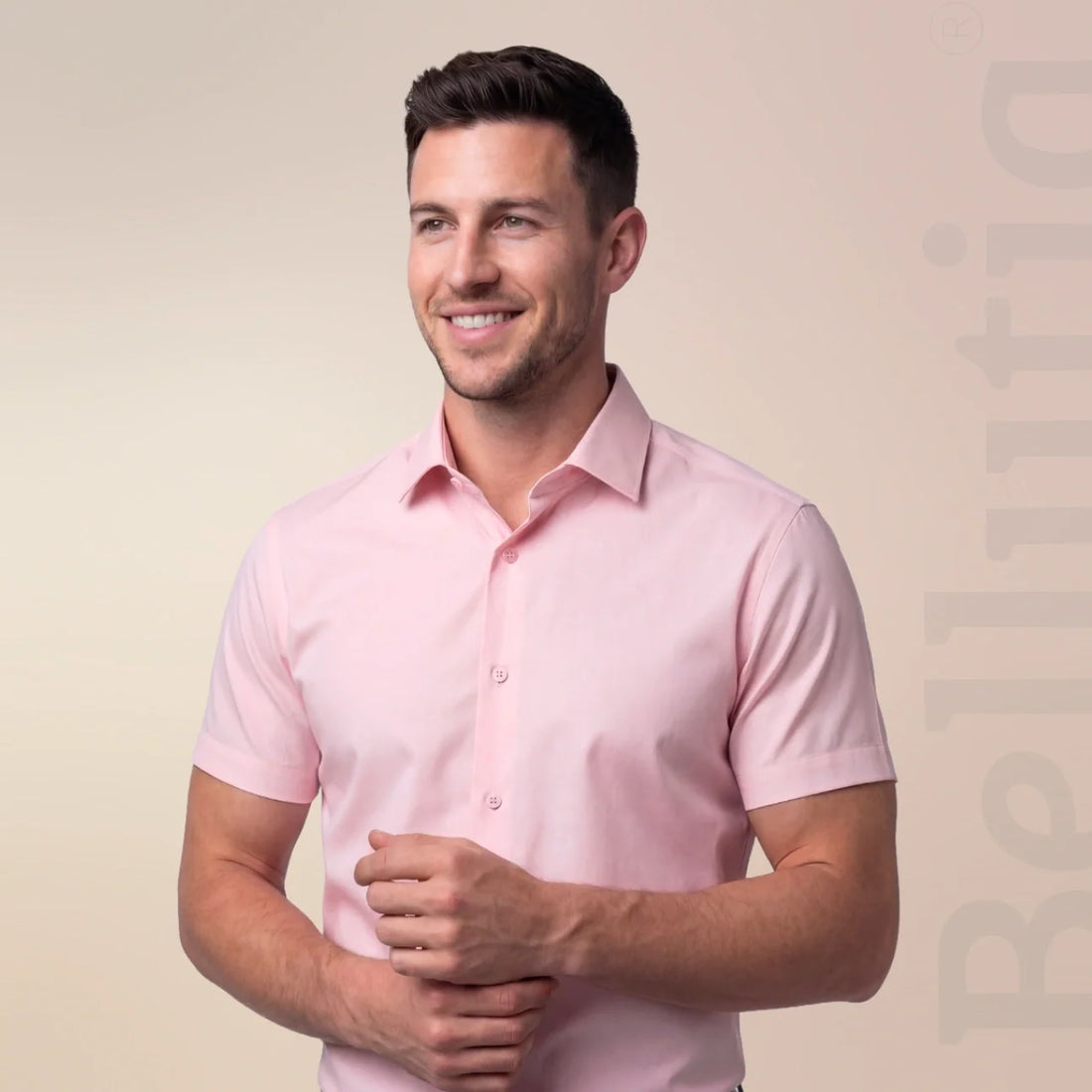 Camicia Aderente a Maniche Corte