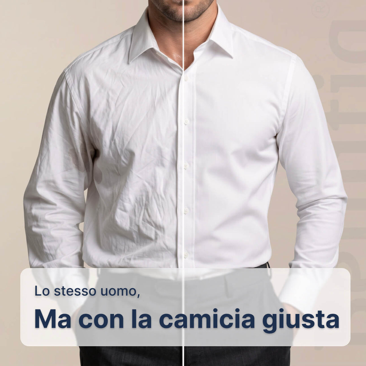 Camicia Antipiega a Taglio Aderente